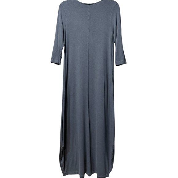 Bryn‎ Walker Phillipa Lagenlook Long Sleeve Maxi Dress Pockets  Slate Blue Gray - Picture 2 of 5